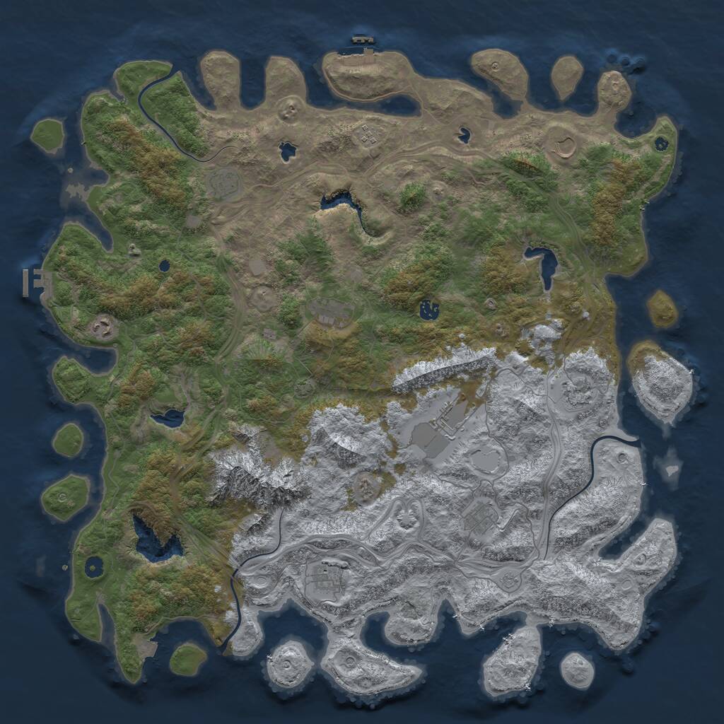 Rust Map: Procedural Map, Size: 5300, Seed: 591566028, 16 Monuments
