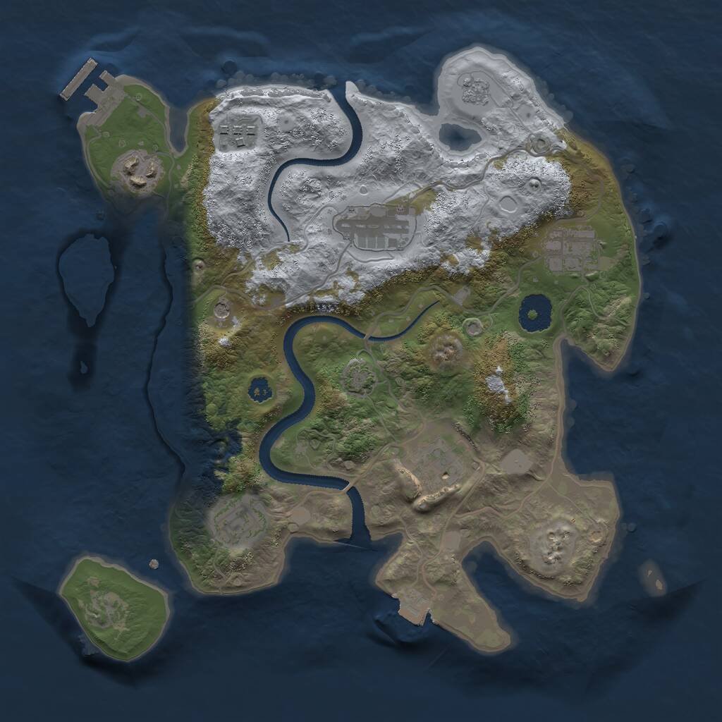 Rust Map: Procedural Map, Size: 3000, Seed: 510725389, 11 Monuments