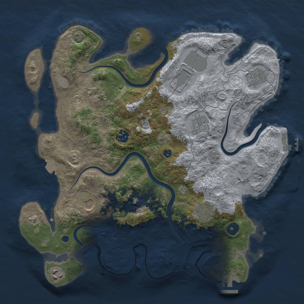 Rust Map: Procedural Map, Size: 3700, Seed: 453763, 15 Monuments