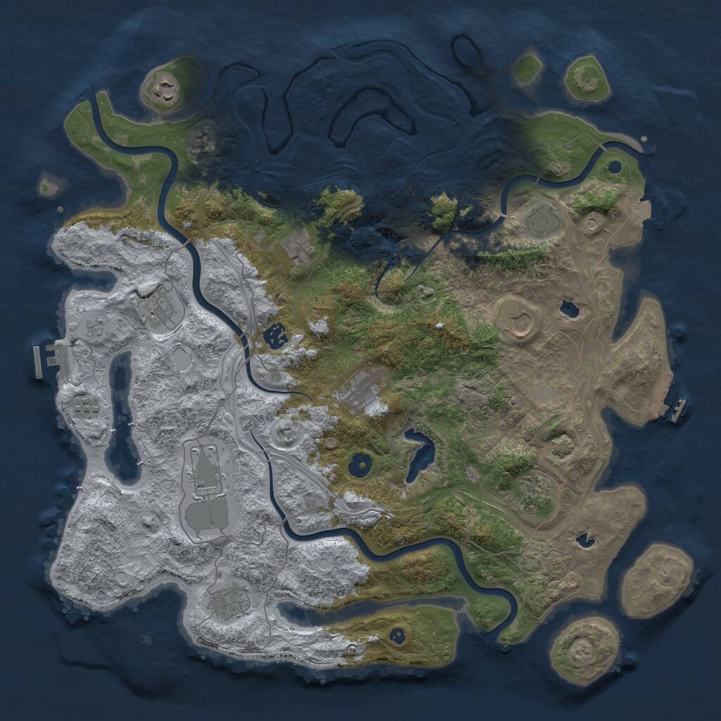 Rust Map: Procedural Map, Size: 4500, Seed: 109912349, 17 Monuments