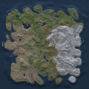 Thumbnail Rust Map: Procedural Map, Size: 4500, Seed: 1996256567, 16 Monuments