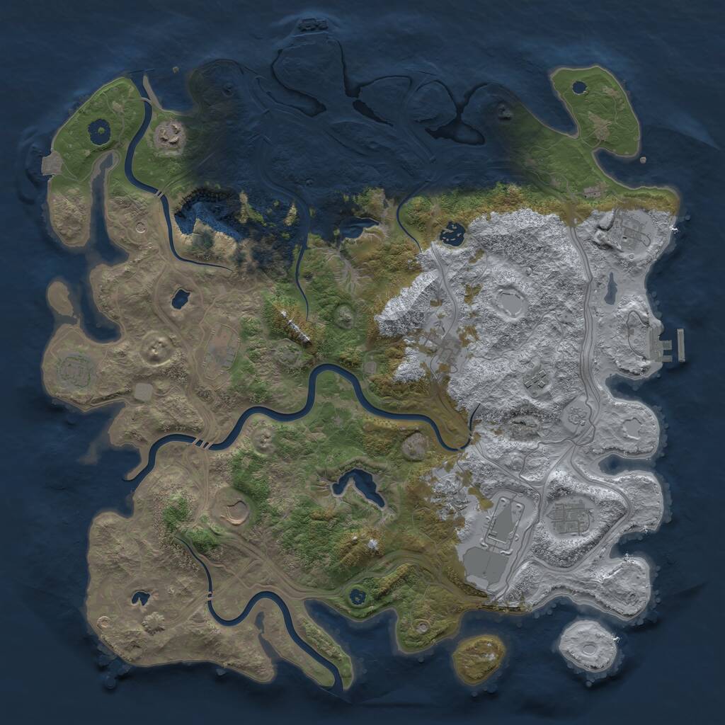 Rust Map: Procedural Map, Size: 4500, Seed: 1996256567, 17 Monuments