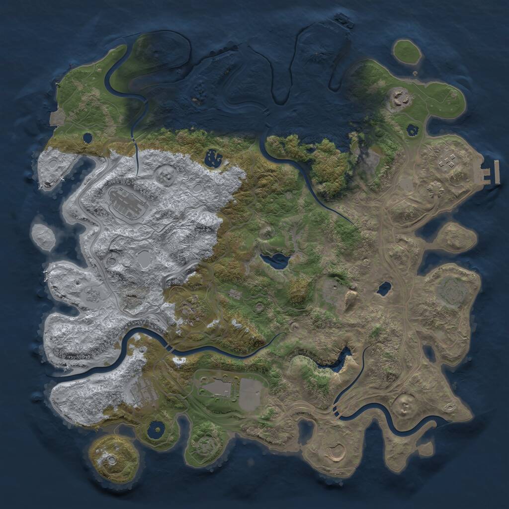 Rust Map: Procedural Map, Size: 4250, Seed: 55134551, 17 Monuments