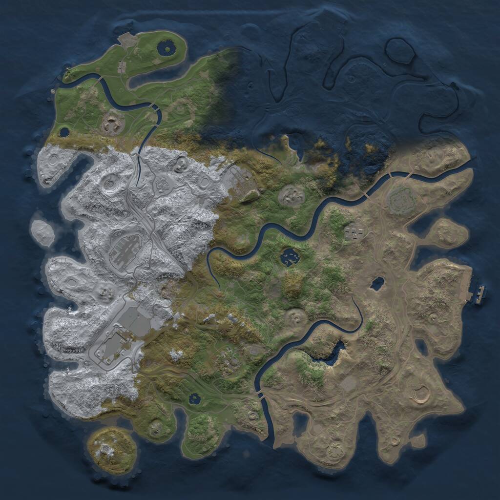 Rust Map: Procedural Map, Size: 4250, Seed: 55134551, 15 Monuments