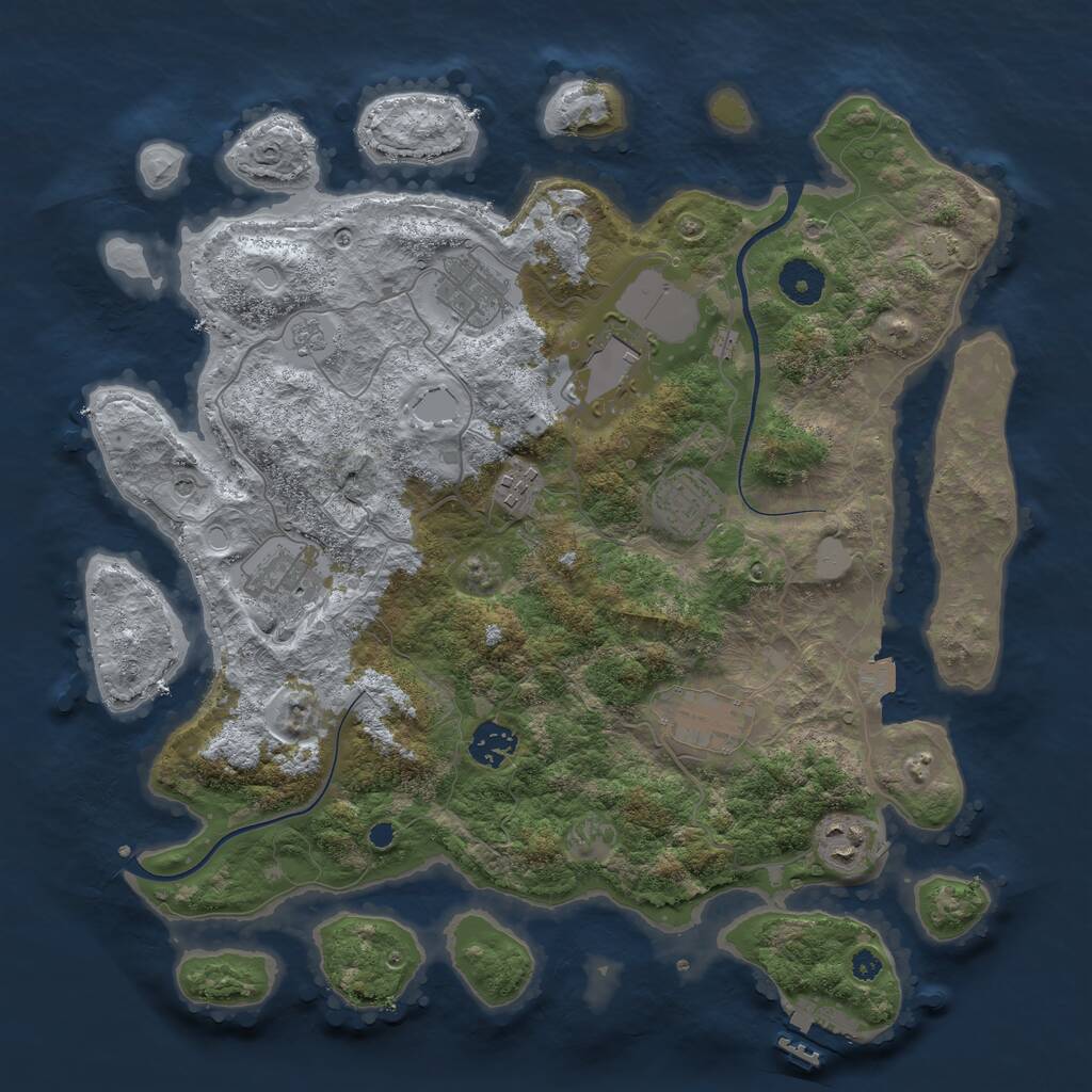 Rust Map: Procedural Map, Size: 3650, Seed: 1316550, 13 Monuments