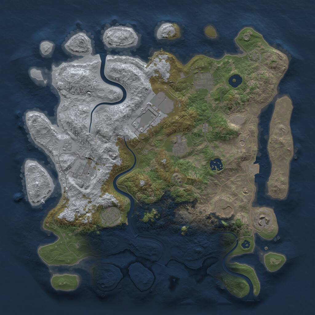 Rust Map: Procedural Map, Size: 3650, Seed: 1316550, 13 Monuments