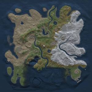 Thumbnail Rust Map: Procedural Map, Size: 4000, Seed: 1152838667, 14 Monuments
