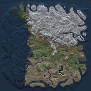 Thumbnail Rust Map: Procedural Map, Size: 6000, Seed: 27116675, 17 Monuments