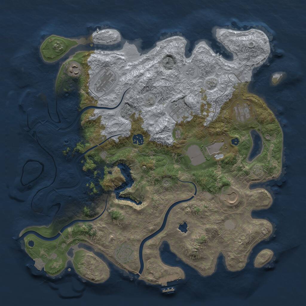 Rust Map: Procedural Map, Size: 4000, Seed: 16479641, 15 Monuments