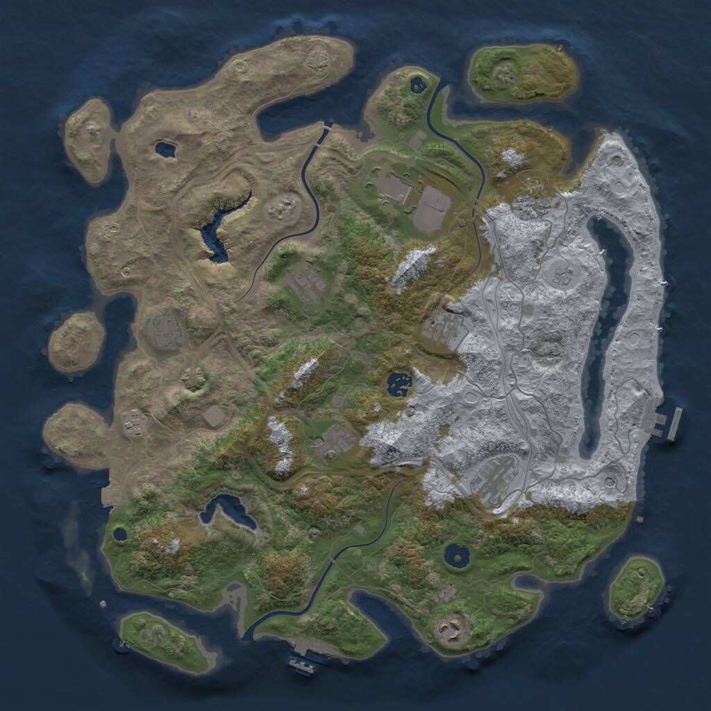 Rust Map: Procedural Map, Size: 4250, Seed: 1887264057, 16 Monuments
