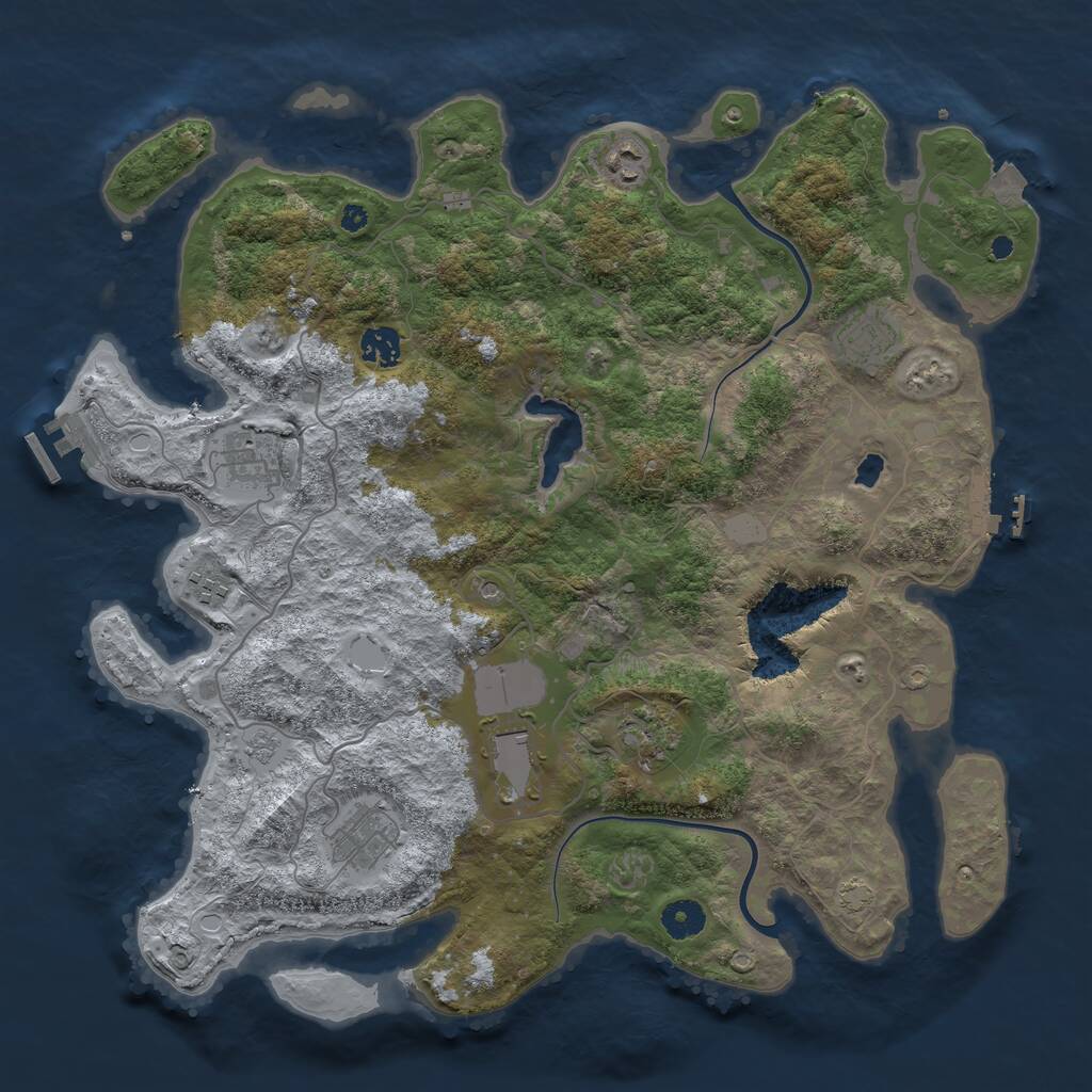 Rust Map: Procedural Map, Size: 4000, Seed: 796732108, 14 Monuments
