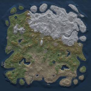 Thumbnail Rust Map: Procedural Map, Size: 5000, Seed: 938830983, 17 Monuments