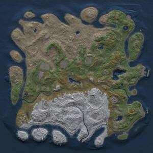 Thumbnail Rust Map: Procedural Map, Size: 4500, Seed: 736585855, 15 Monuments