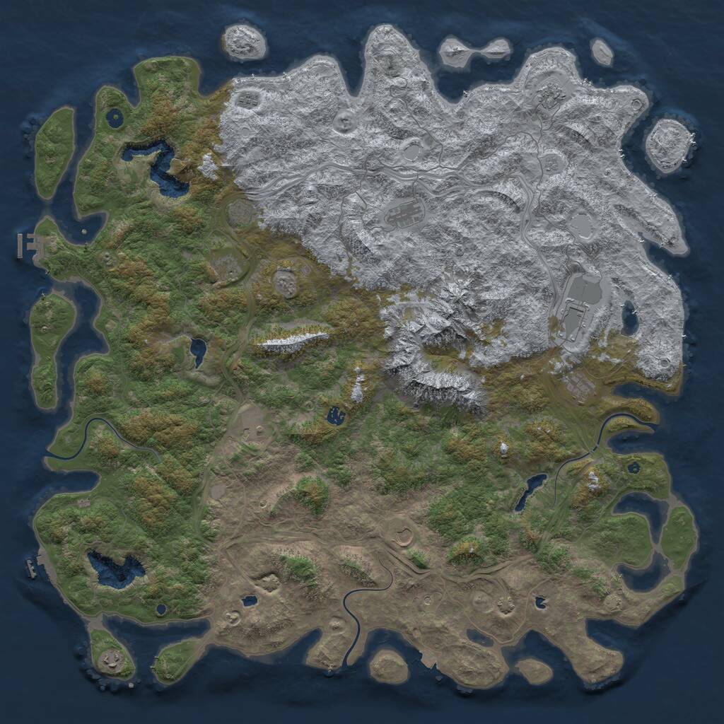 Rust Map: Procedural Map, Size: 6000, Seed: 950148910, 17 Monuments