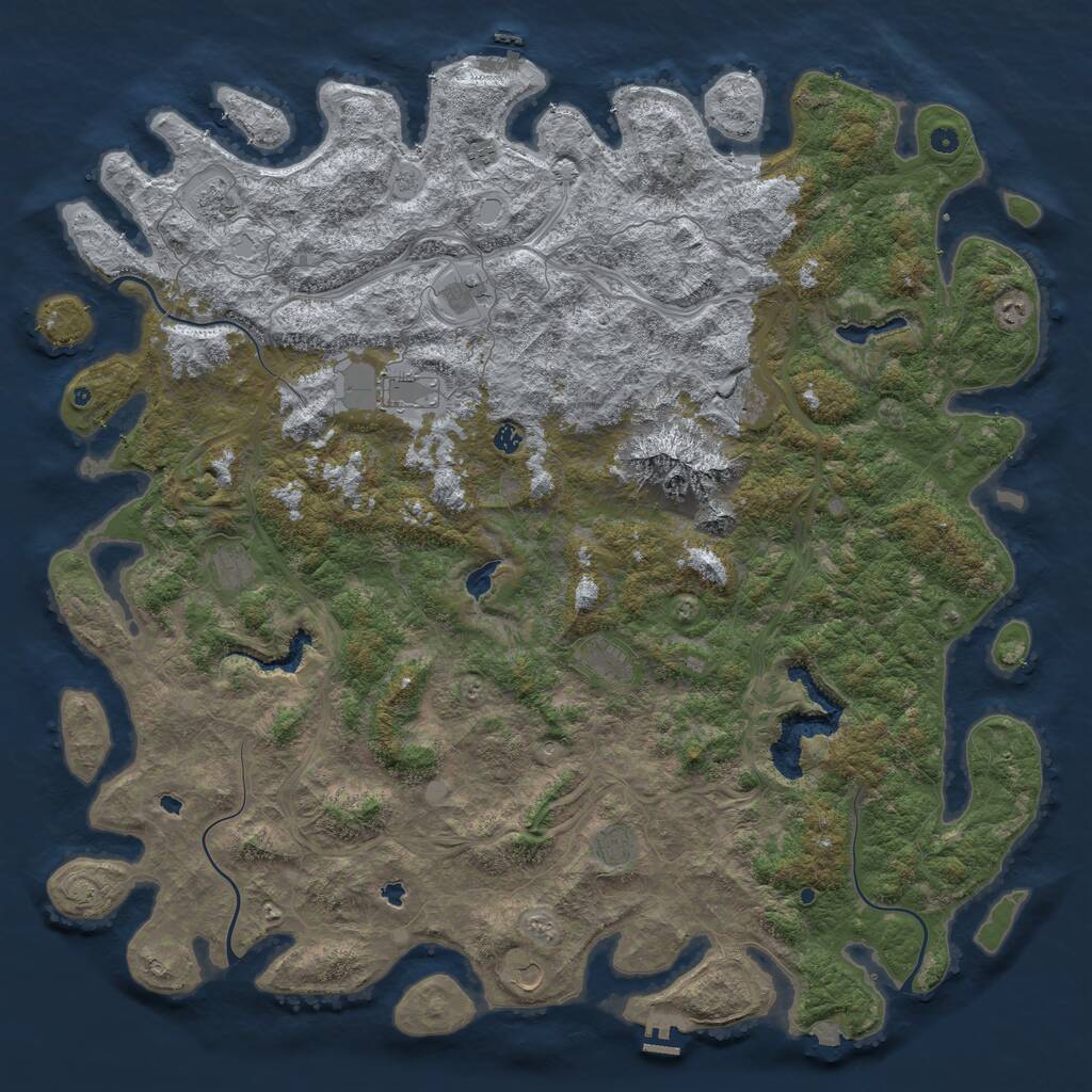 Rust Map: Procedural Map, Size: 6000, Seed: 1972541395, 17 Monuments