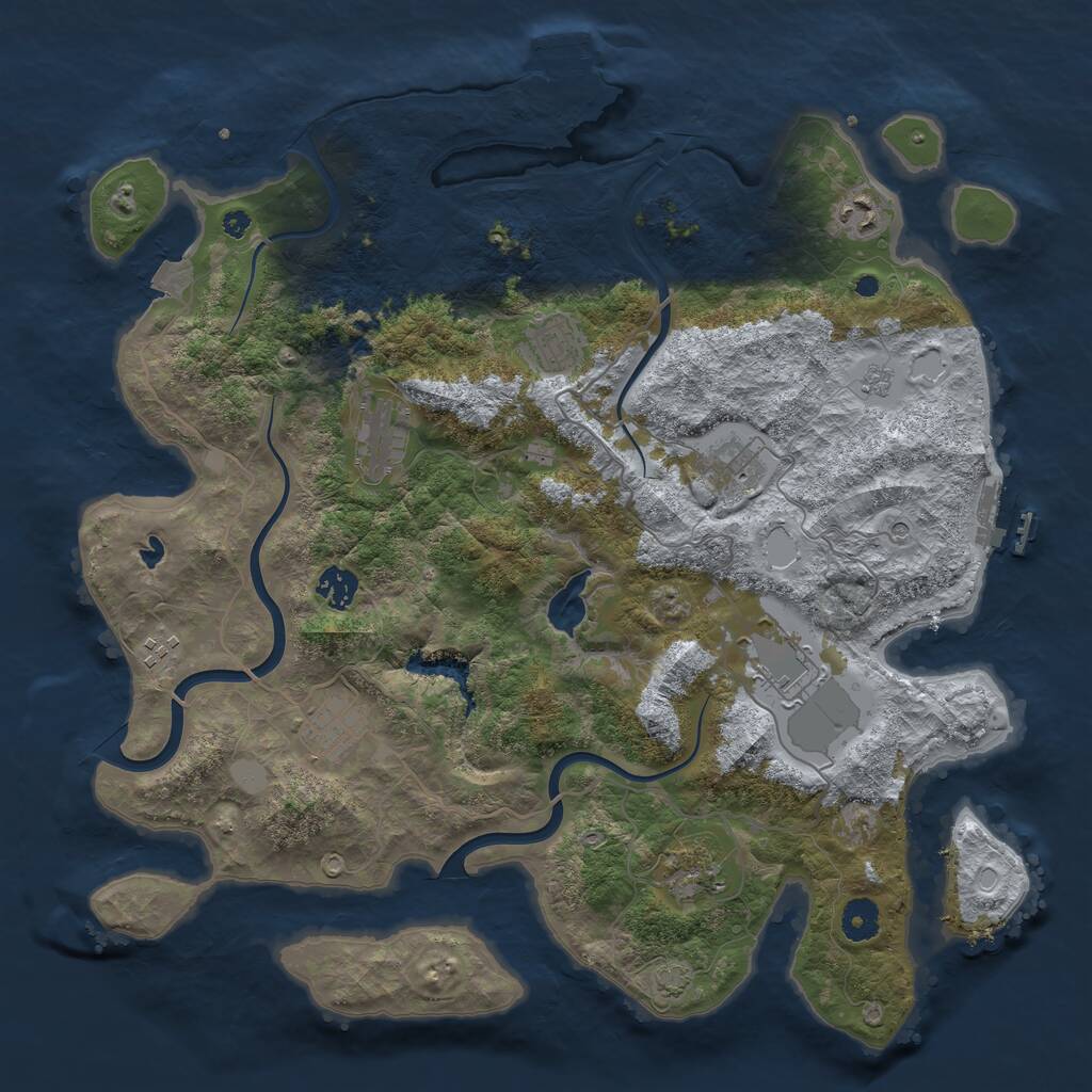 Rust Map: Procedural Map, Size: 4000, Seed: 2051713283, 15 Monuments