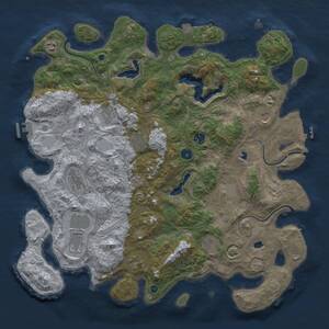Thumbnail Rust Map: Procedural Map, Size: 4500, Seed: 128066160, 17 Monuments