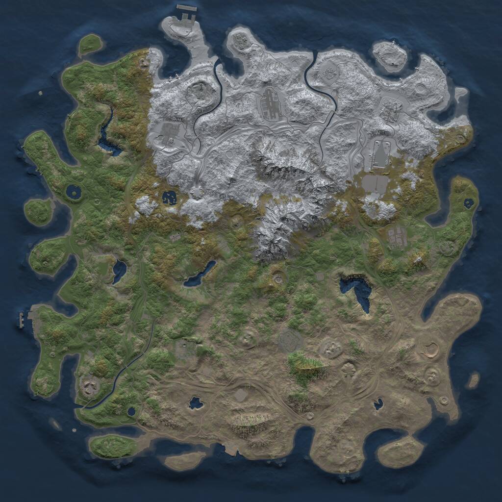 Rust Map: Procedural Map, Size: 5000, Seed: 19880223, 17 Monuments