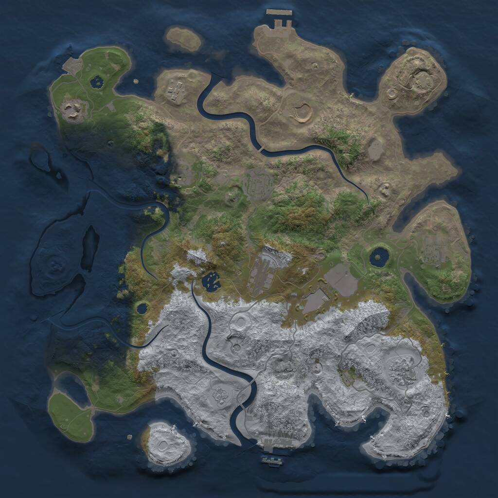 Rust Map: Procedural Map, Size: 3900, Seed: 1562882882, 16 Monuments