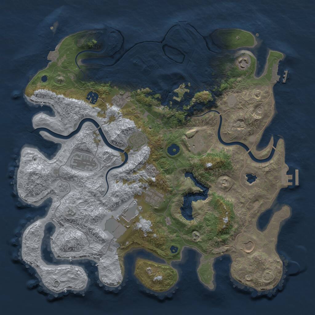 Rust Map: Procedural Map, Size: 4000, Seed: 10352896, 16 Monuments