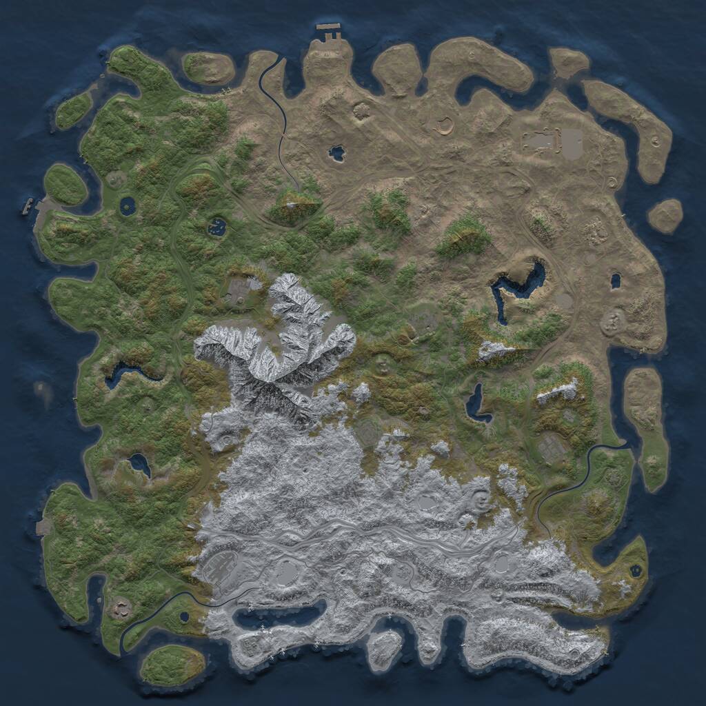 Rust Map: Procedural Map, Size: 6000, Seed: 382850102, 17 Monuments