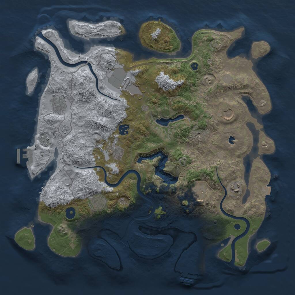 Rust Map: Procedural Map, Size: 4000, Seed: 594201, 15 Monuments