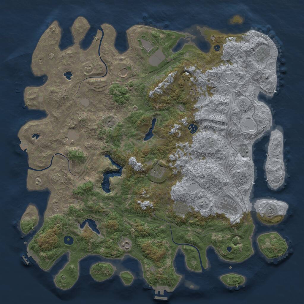 Rust Map: Procedural Map, Size: 4800, Seed: 1134319904, 17 Monuments