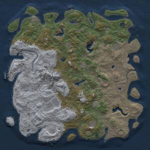 Thumbnail Rust Map: Procedural Map, Size: 5250, Seed: 484424231, 17 Monuments