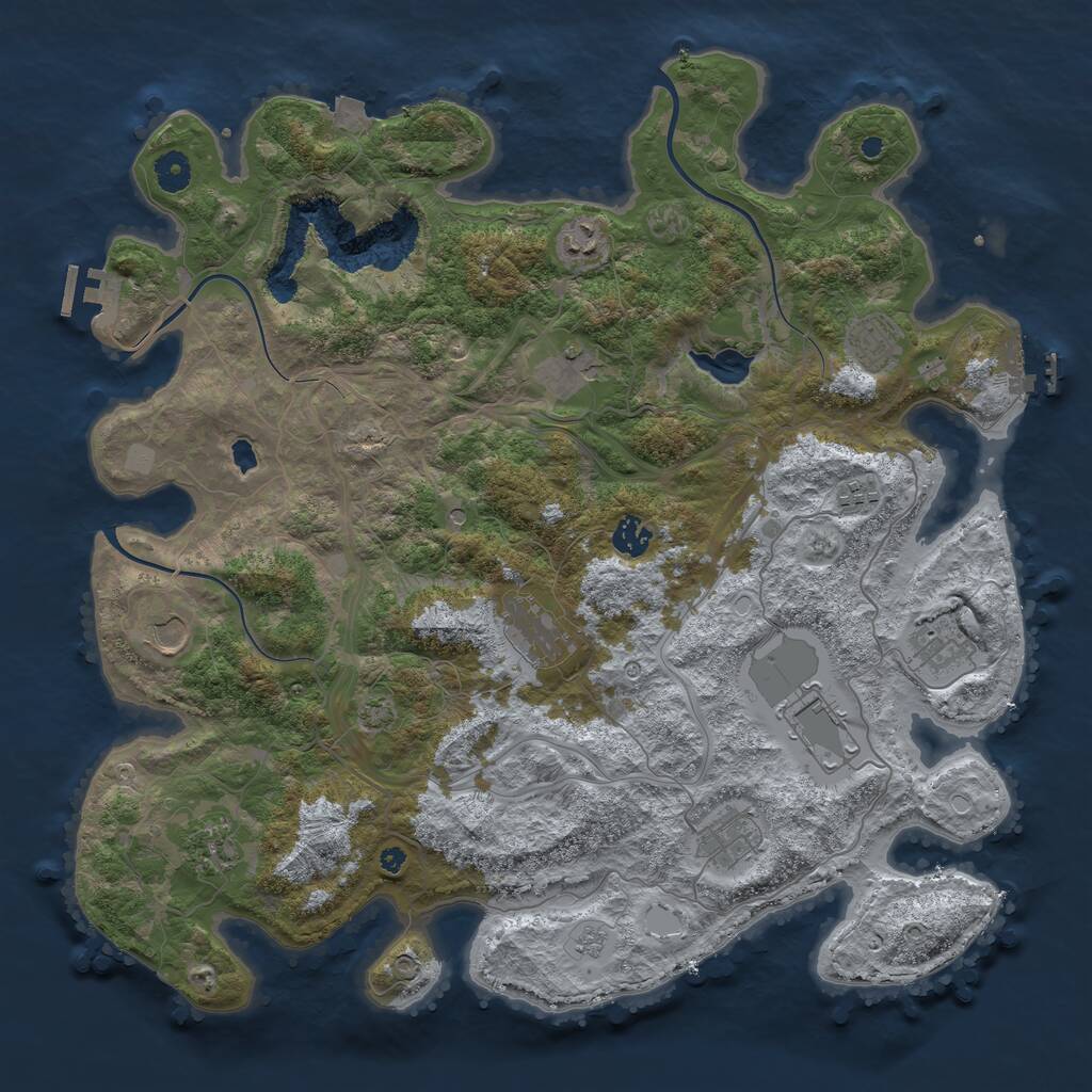 Rust Map: Procedural Map, Size: 4250, Seed: 184678560, 17 Monuments