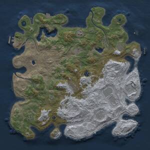Thumbnail Rust Map: Procedural Map, Size: 4250, Seed: 184678560, 17 Monuments
