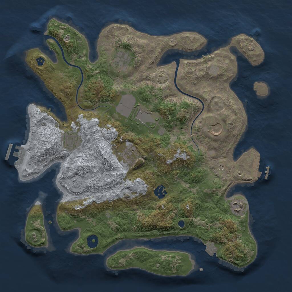 Rust Map: Procedural Map, Size: 3500, Seed: 2046055157, 13 Monuments