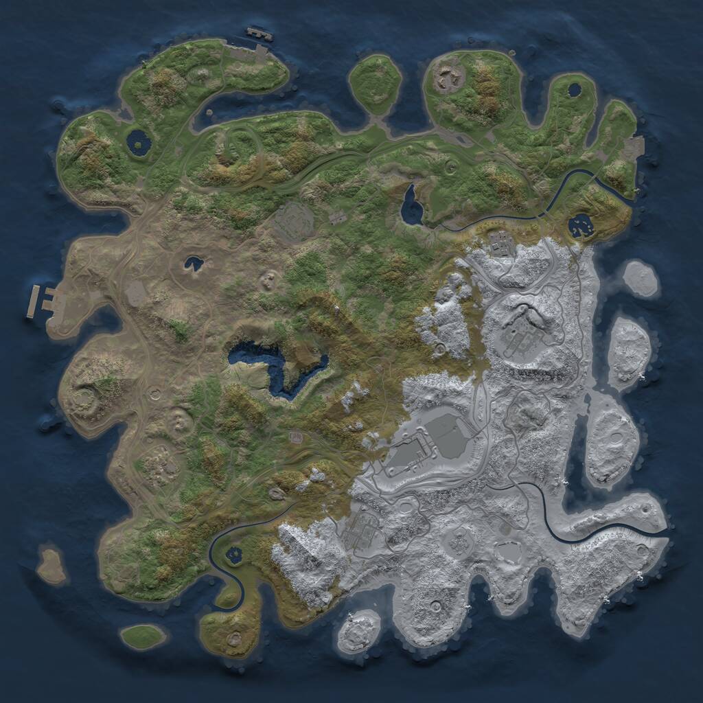 Rust Map: Procedural Map, Size: 4250, Seed: 311835043, 14 Monuments
