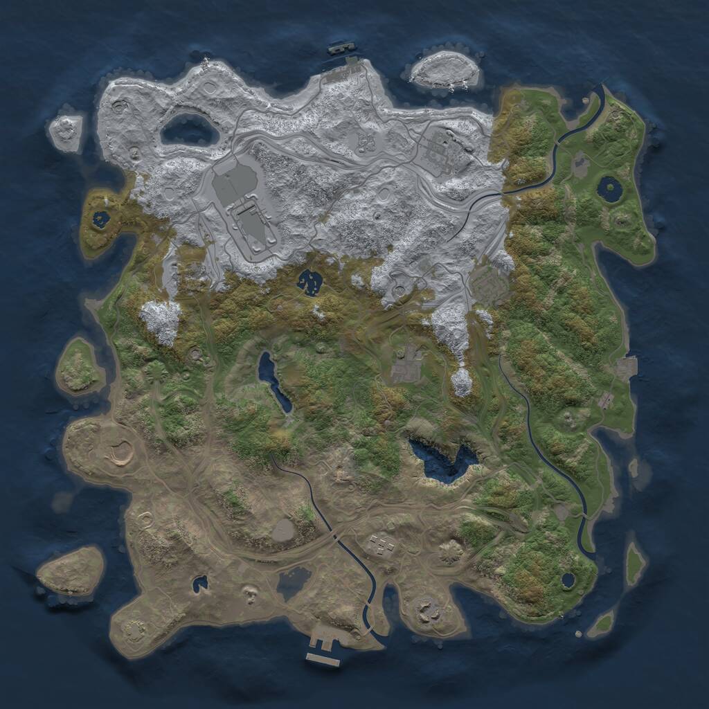 Rust Map: Procedural Map, Size: 4250, Seed: 2032291291, 15 Monuments