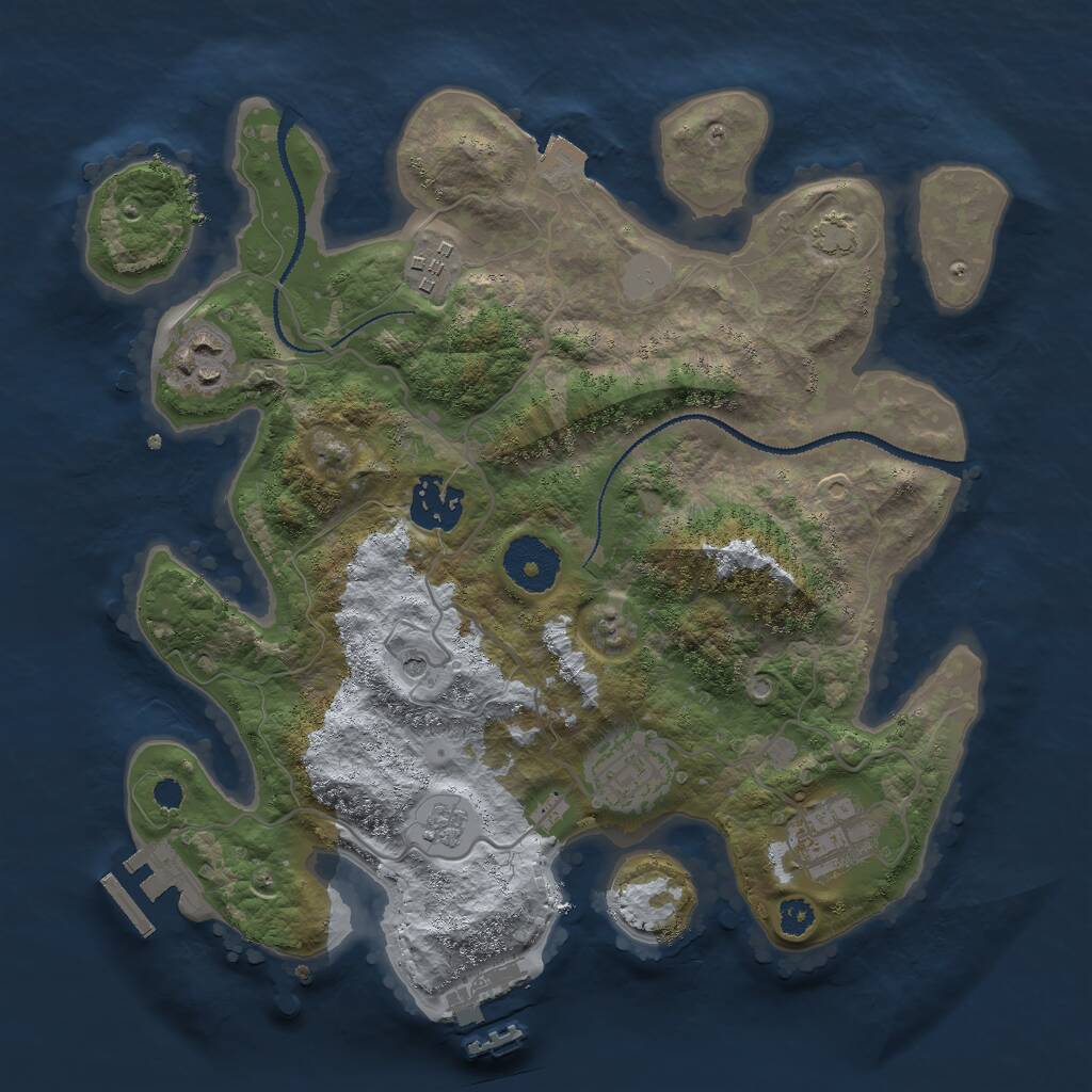 Rust Map: Procedural Map, Size: 3000, Seed: 22081944, 11 Monuments