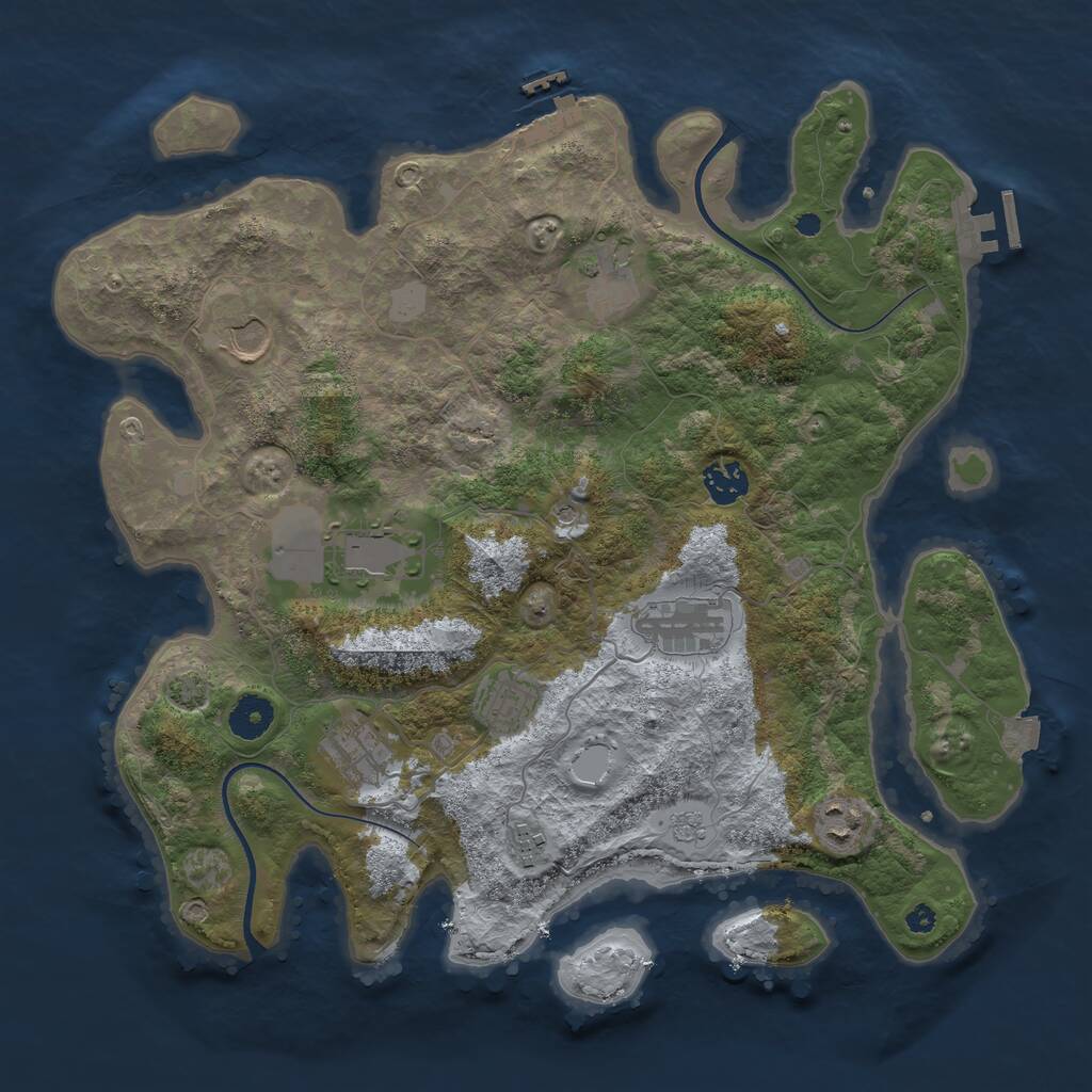 Rust Map: Procedural Map, Size: 3750, Seed: 1327244143, 15 Monuments