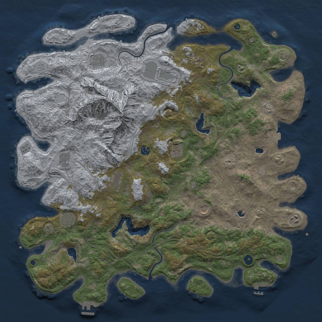 Rust Map: Procedural Map, Size: 5125, Seed: 18182137, 17 Monuments