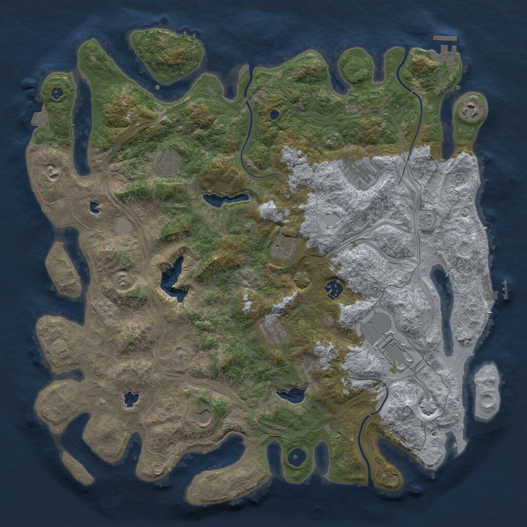 Rust Map: Procedural Map, Size: 4500, Seed: 1903974830, 15 Monuments
