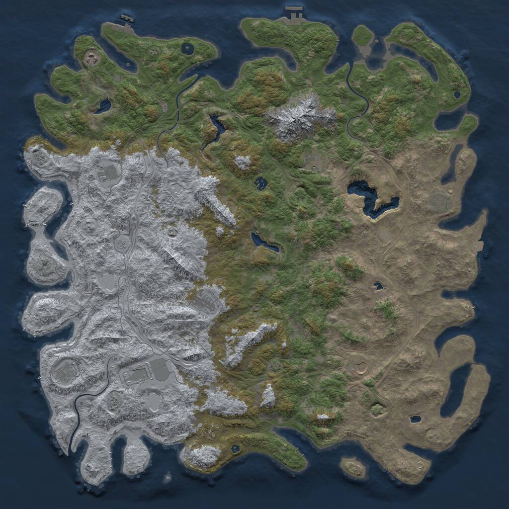 Rust Map: Procedural Map, Size: 6000, Seed: 1234230517, 17 Monuments