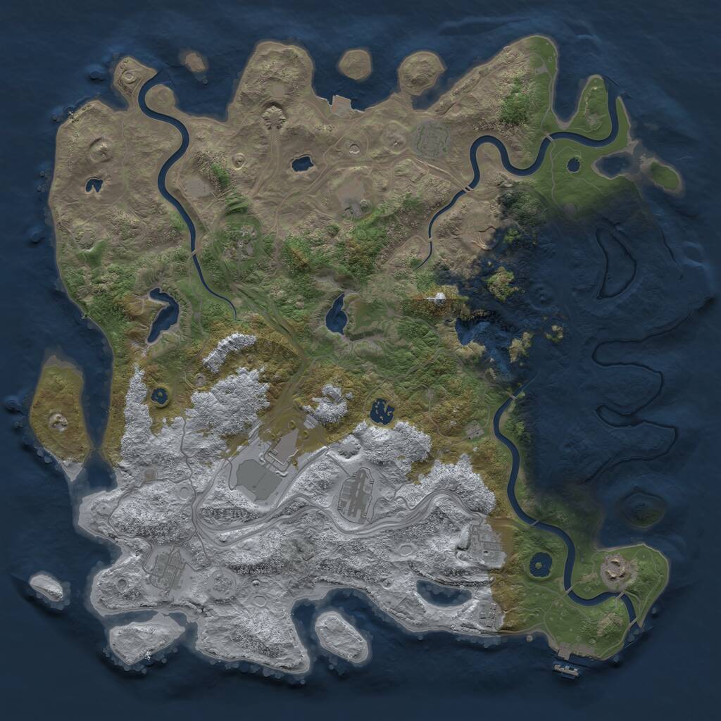 Rust Map: Procedural Map, Size: 4500, Seed: 300797072, 17 Monuments