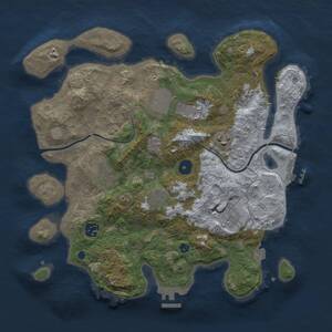 Thumbnail Rust Map: Procedural Map, Size: 3500, Seed: 1055238444, 13 Monuments