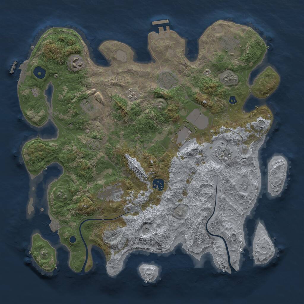 Rust Map: Procedural Map, Size: 3750, Seed: 1899159424, 15 Monuments
