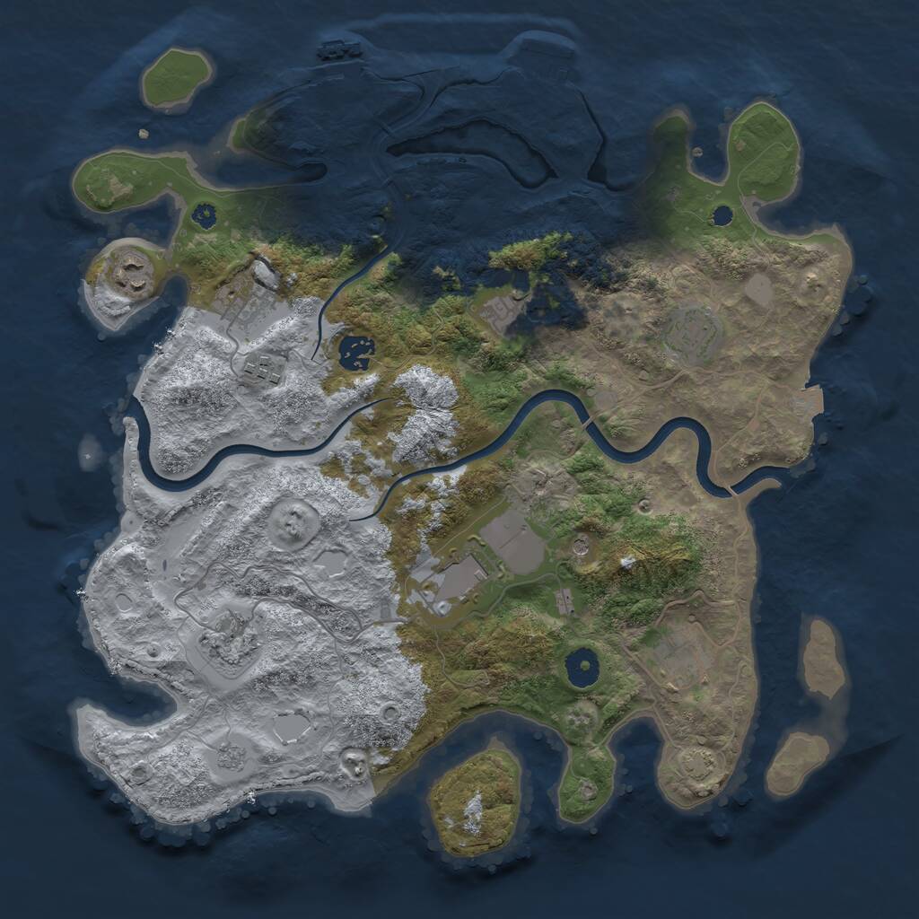 Rust Map: Procedural Map, Size: 3750, Seed: 1452740685, 15 Monuments