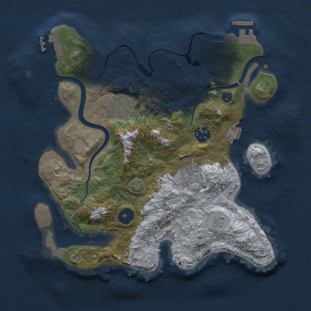Rust Map: Procedural Map, Size: 3000, Seed: 1736834828, 9 Monuments