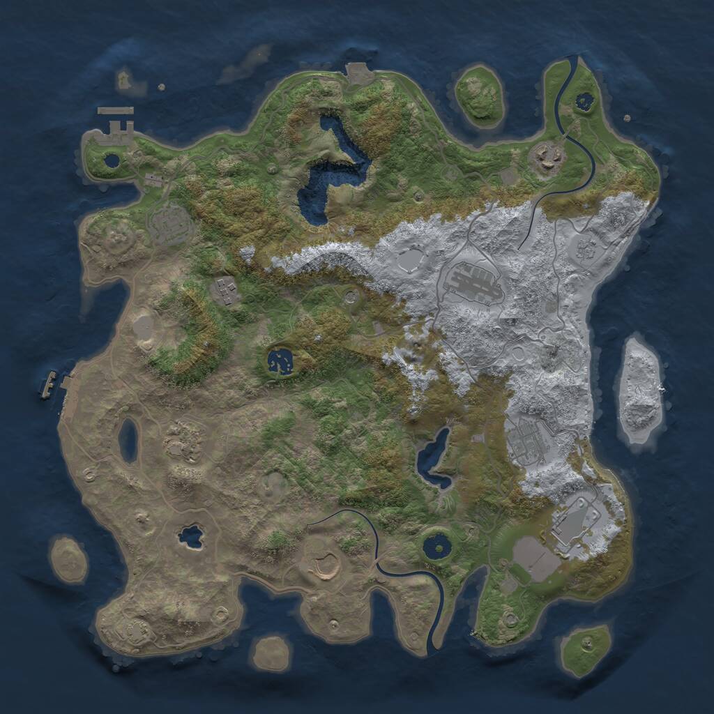 Rust Map: Procedural Map, Size: 4000, Seed: 944665993, 15 Monuments