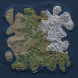 Thumbnail Rust Map: Procedural Map, Size: 3500, Seed: 131115464, 14 Monuments