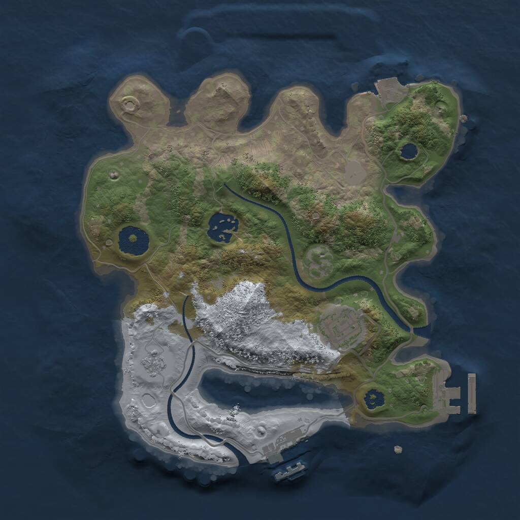 Rust Map: Procedural Map, Size: 2600, Seed: 66663220, 6 Monuments