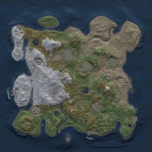 Thumbnail Rust Map: Procedural Map, Size: 3600, Seed: 78375467, 14 Monuments