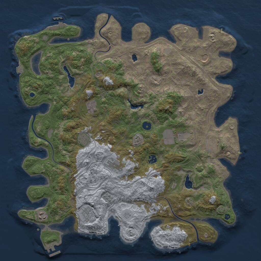 Rust Map: Procedural Map, Size: 4500, Seed: 346423562, 16 Monuments