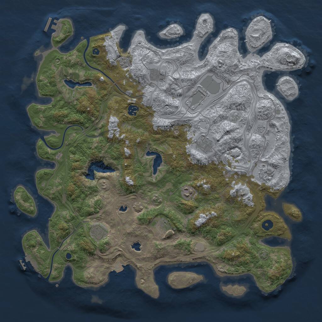 Rust Map: Procedural Map, Size: 4500, Seed: 764399229, 15 Monuments