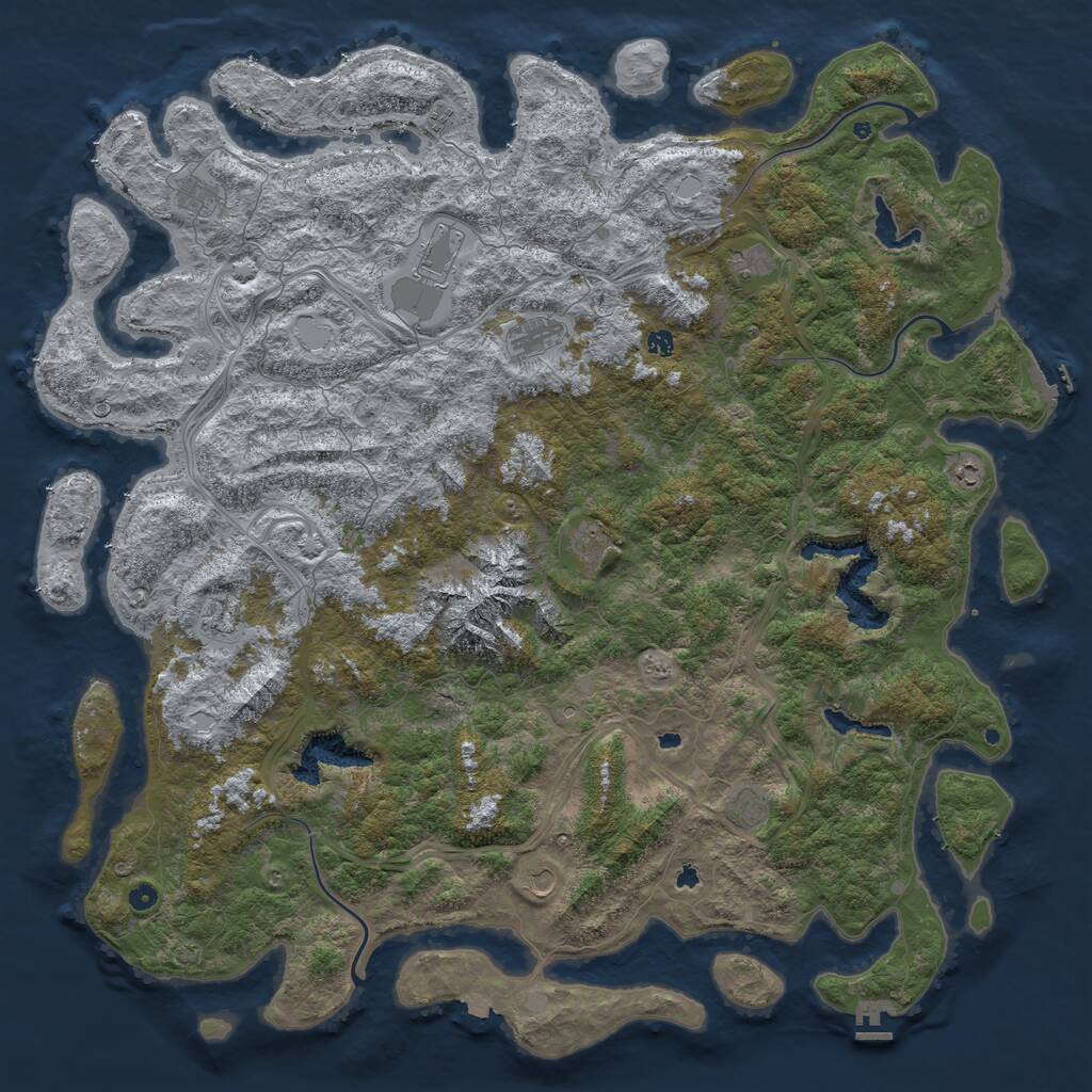 Rust Map: Procedural Map, Size: 6000, Seed: 756, 17 Monuments
